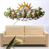 Sun with 7 horse wall art with led